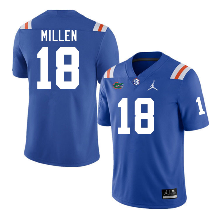 Men #18 Clay Millen Florida Gators College Football Jerseys Stitched-Throwback